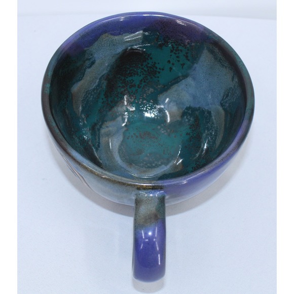 Unique Design by Mara Mexico Ceramic Hand Painted Glaze Art Coffee Tea Cup - Picture 5 of 7